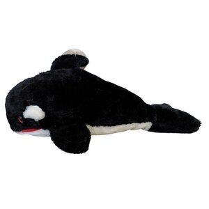 Sea World‎ Orca Shamu Killer Whale Plush 15" Black White Stuffed Animal Soft Toy